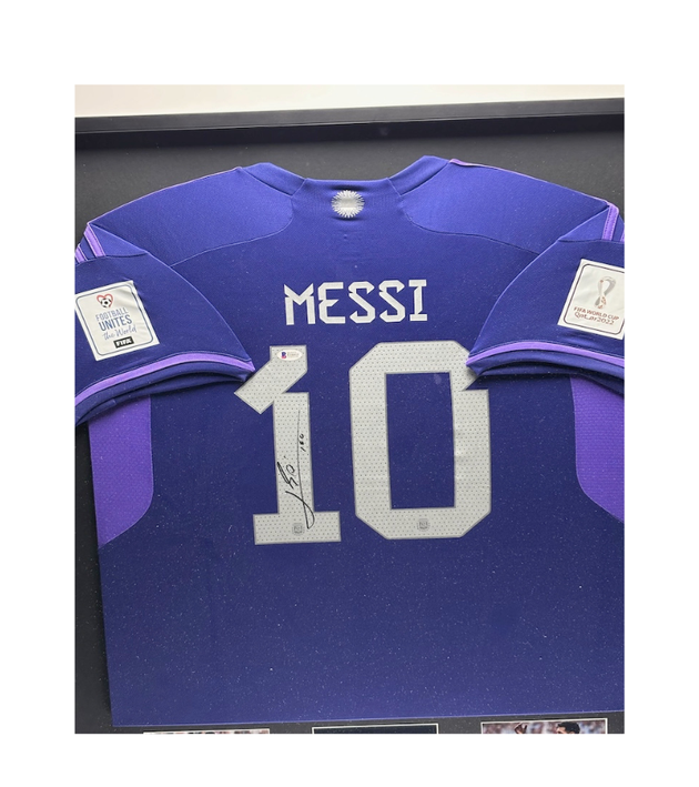 Lionel Messi Argentinie 22/23 ingelijst uit shirt