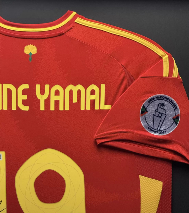 Lamine Yamal Spanje 2024 ingelijst thuis shirt