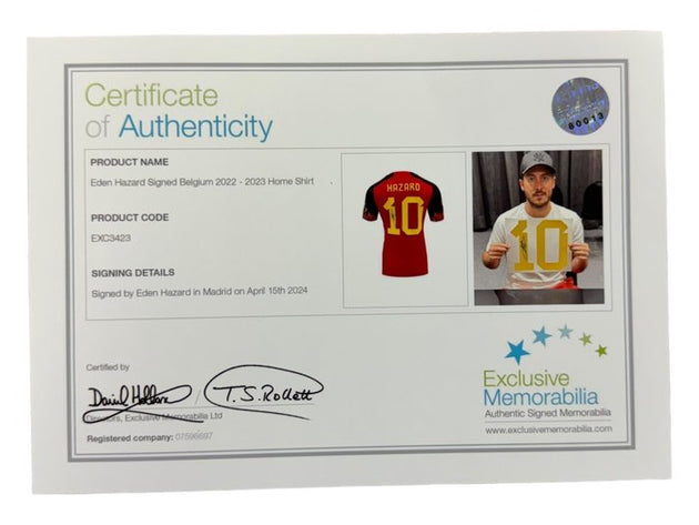 Eden Hazard België 22/23 ingelijst thuis shirt