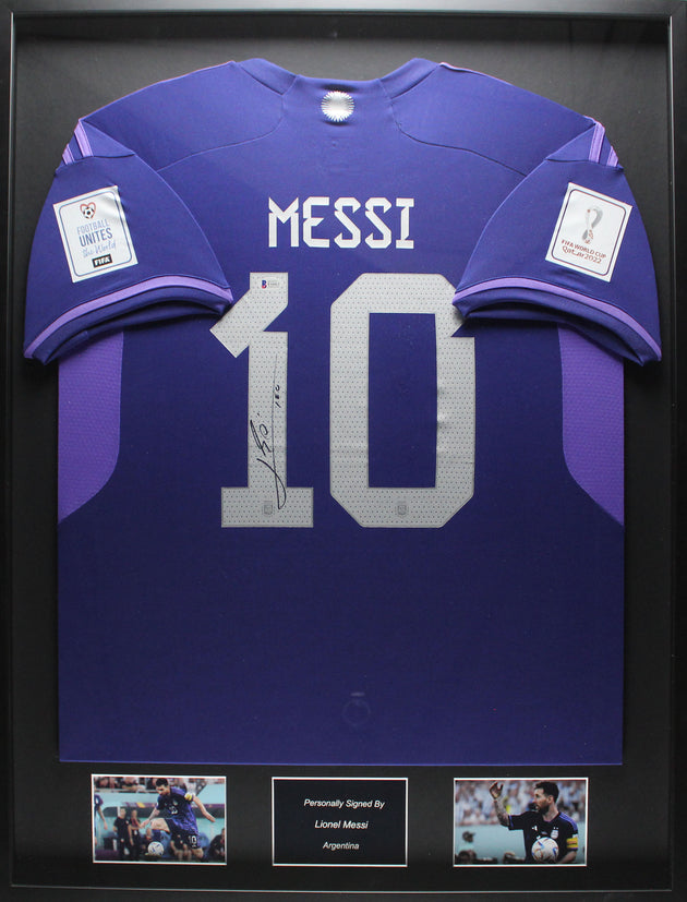 Lionel Messi Argentinie 22/23 ingelijst uit shirt