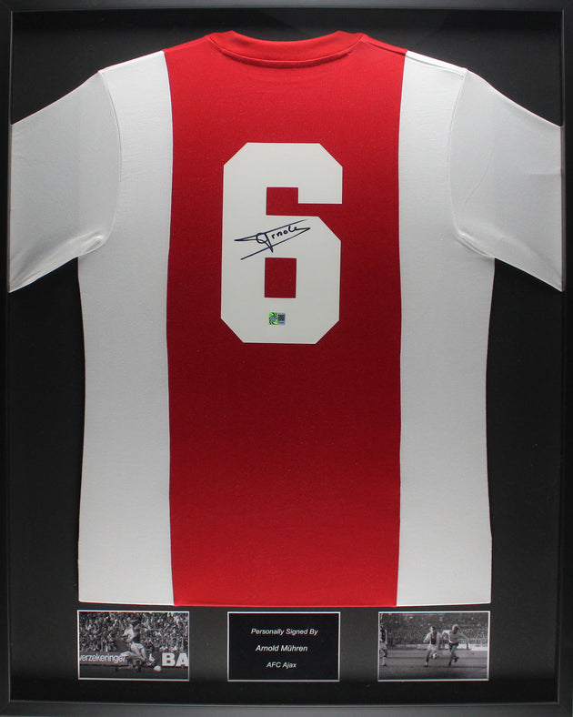 Arnold Mühren AFC Ajax Retro ingelijst thuis shirt