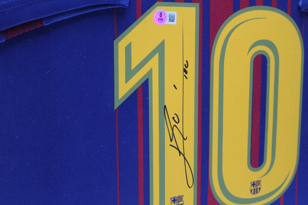 Lionel Messi FC Barcelona 17/18 ingelijst thuis shirt