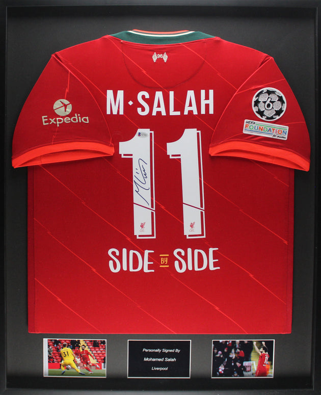 Mohamed Salah Liverpool 21/22 ingelijst thuis shirt