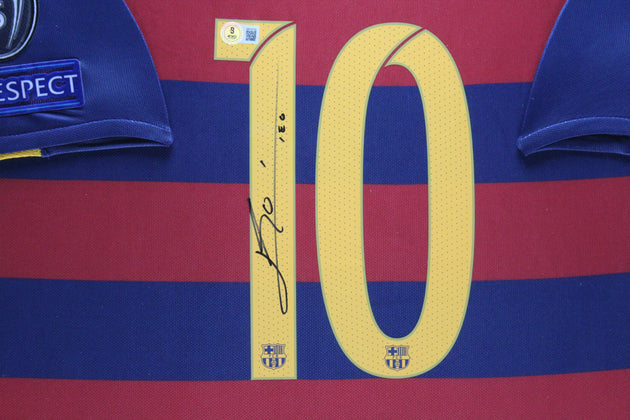 Lionel Messi FC Barcelona 15/16 ingelijst Thuis Shirt