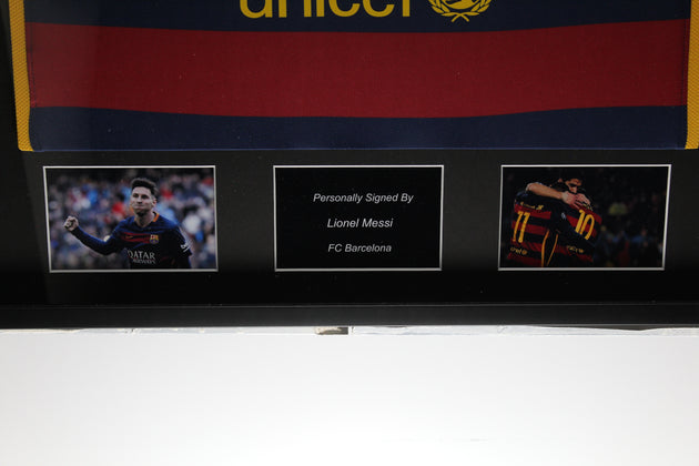 Lionel Messi FC Barcelona 15/16 ingelijst Thuis Shirt