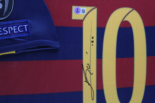Lionel Messi FC Barcelona 15/16 ingelijst Thuis Shirt