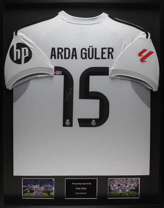 Arda Guler Real Madrid 25/26  ingelijst Thuis Shirt