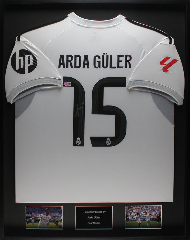 Arda Guler Real Madrid 25/26  ingelijst Thuis Shirt