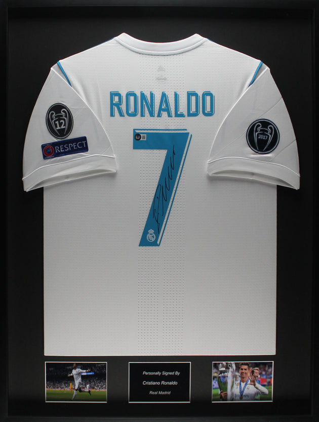 Cristiano Ronaldo Real Madrid 17/18 ingelijst thuis shirt