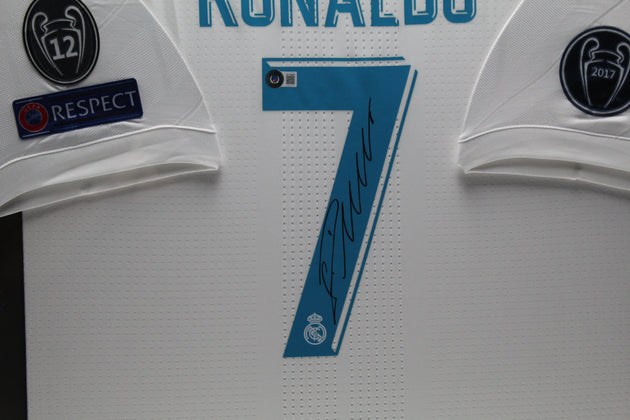 Cristiano Ronaldo Real Madrid 17/18 ingelijst thuis shirt