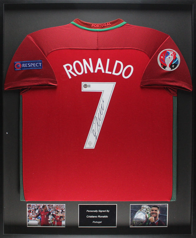 Cristiano Ronaldo Portugal 2016 ingelijst thuis shirt