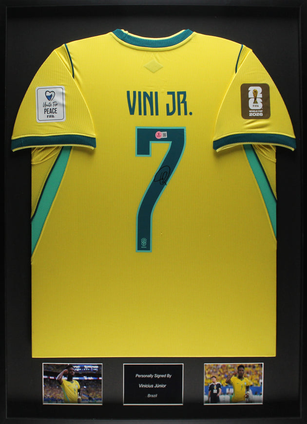 Vinicius Junior Brazilië WK 2026 ingelijst thuis Shirt