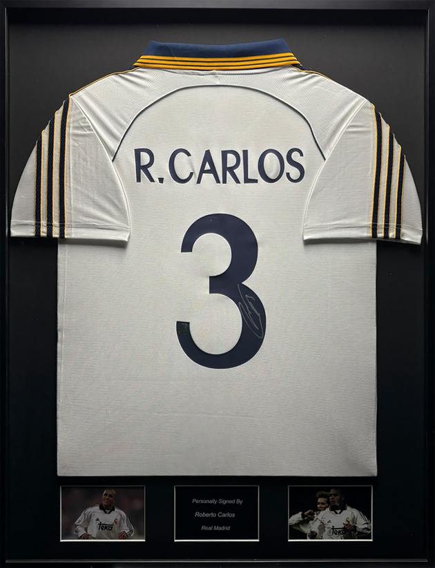 Roberto Carlos Real Madrid 99/00 ingelijst thuis shirt