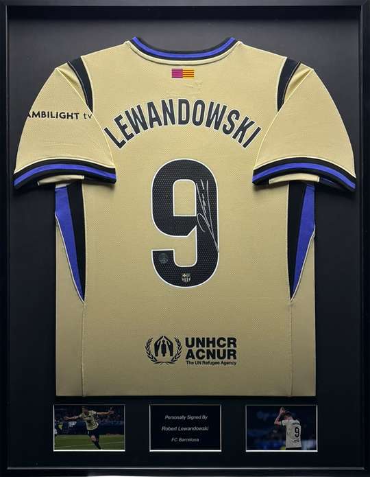 Robert Lewandowski FC Barcelona 25/26 ingelijst uit shirt