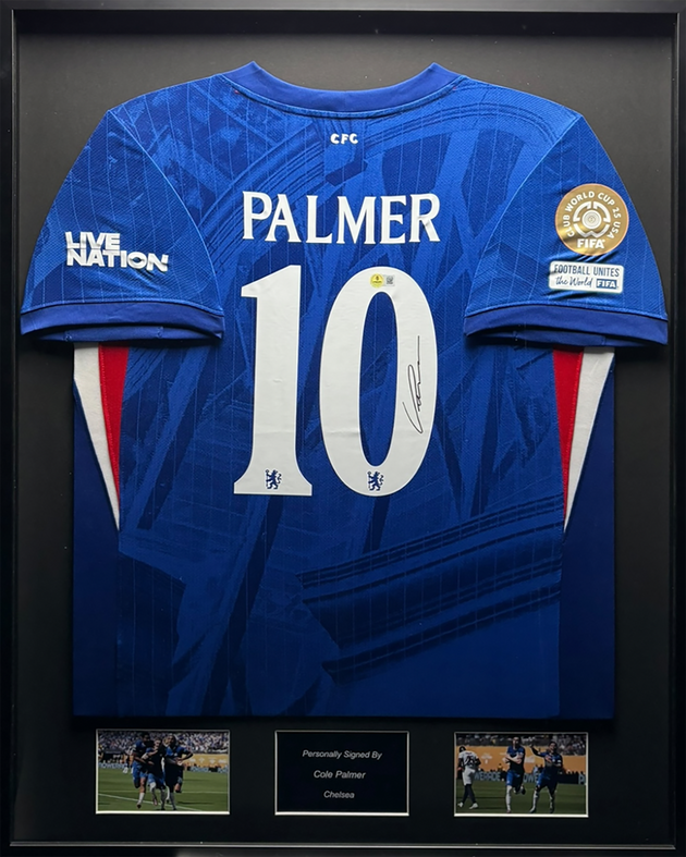 Cole Palmer Chelsea 25/26 ingelijst thuis shirt