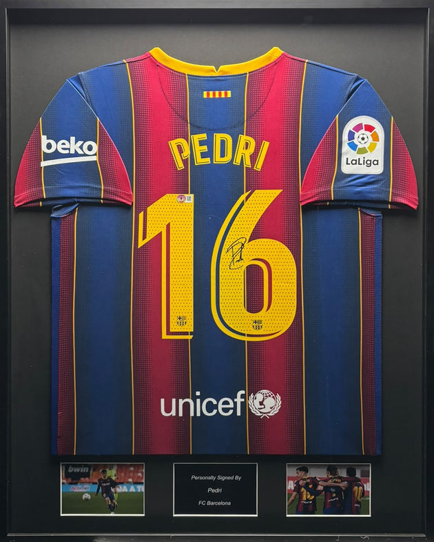 Pedri FC Barcelona 20/21 ingelijst thuis shirt