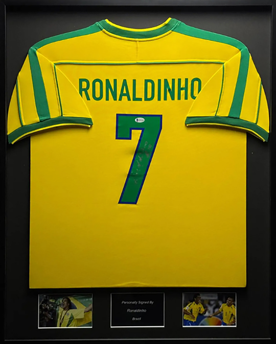 Ronaldinho Brazilië 1998 ingelijst thuis shirt