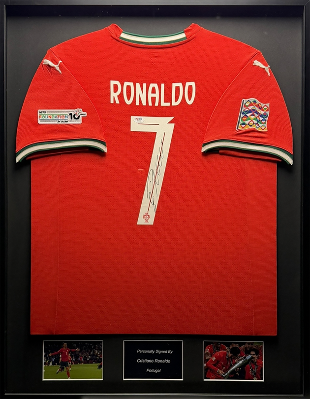Cristiano Ronaldo Portugal 2025 ingelijst thuis shirt